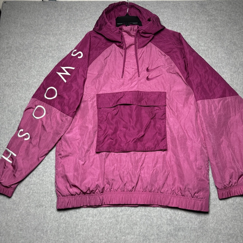 Nike Men's Large Sportswear SWOOSH Anorak‎ Jacket Fuchsia Pink Cosmic CU3885-617